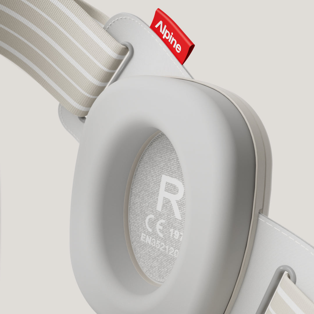 Close-up muffy baby earmuffs with focus on CE certification 