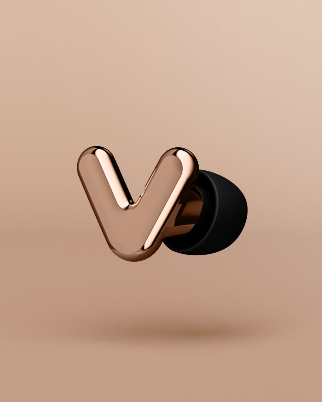 Render of one Alpine Tune earbud in rose-gold #color_rose-gold #pdp_hide