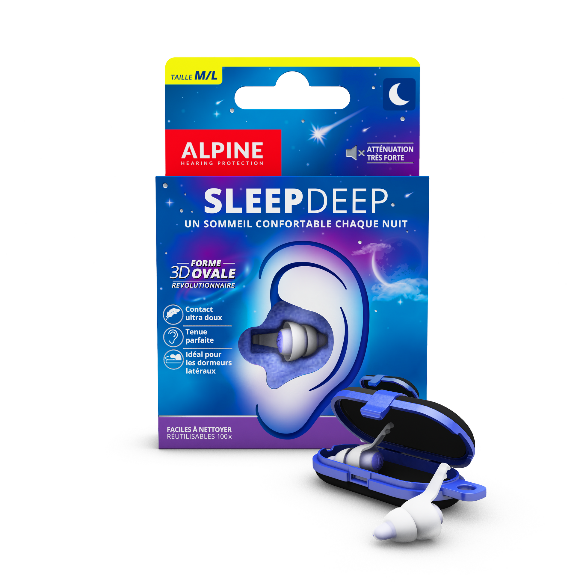 Bouchons d'oreilles anti-bruit de sommeil, réduction du bruit Anti-bruit  Artefact sonore Bouchons d'oreille lavables, larges et